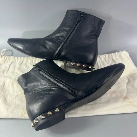 Authentic Balenciaga Leather Studded Accents Boots, Size 38 - Picture 7 of 15